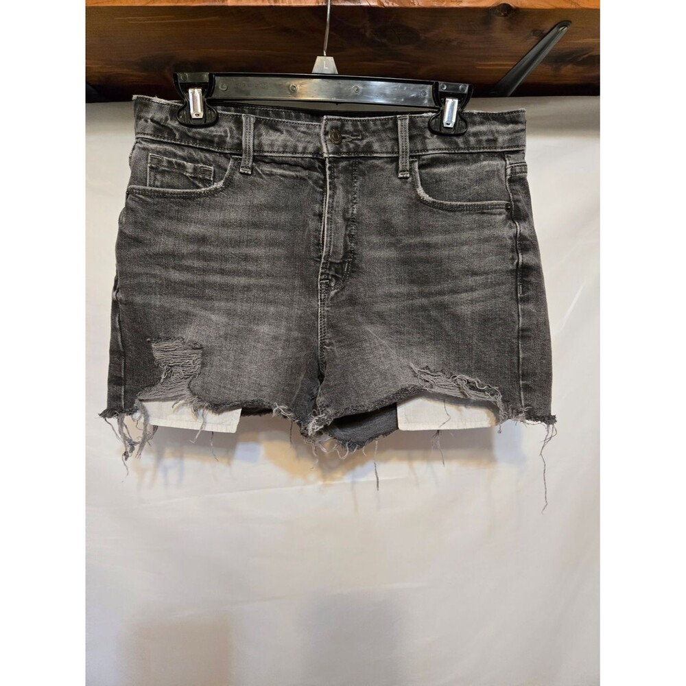 Old Navy Black Washed Distressed Denim Shorts